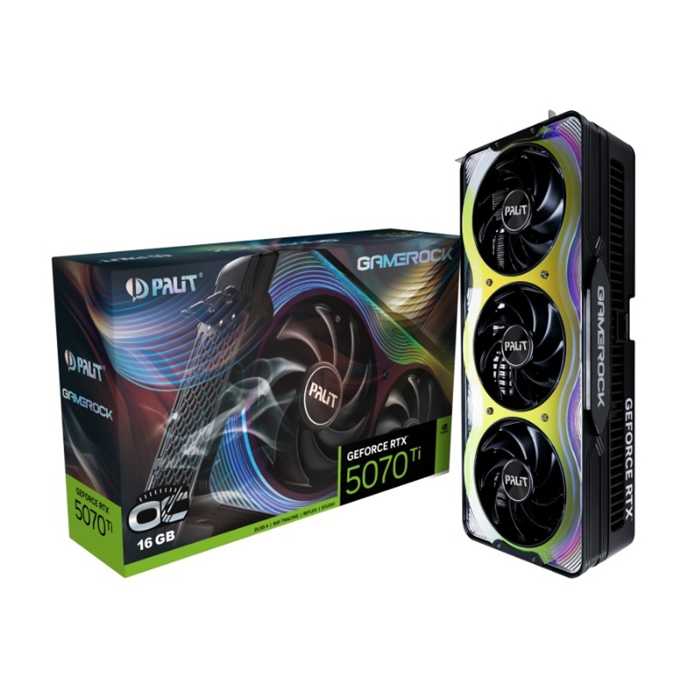 Видеокарта PALIT GeForce RTX™ 5070 Ti GameRock OC 16GB GDDR7 256-bit, 2512 МГц