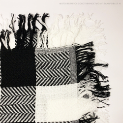 Плед шерстяной 200х220, Елочка, Черный/Белый