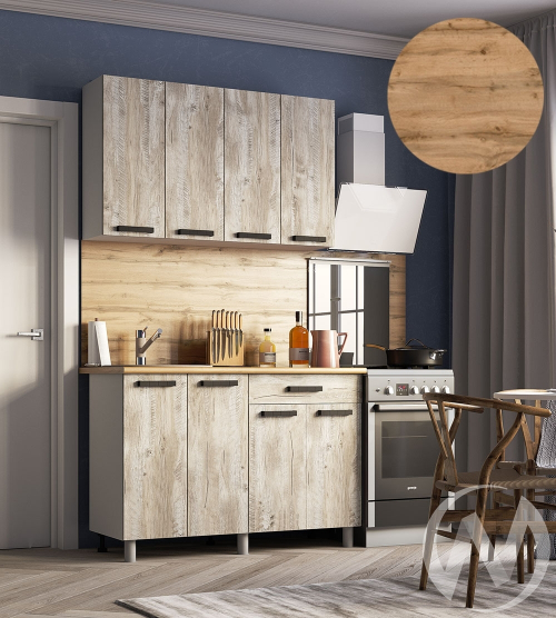 Кухня Элиана 1.2м (корпус белый/дуб юкон) 26мм дуб вотан