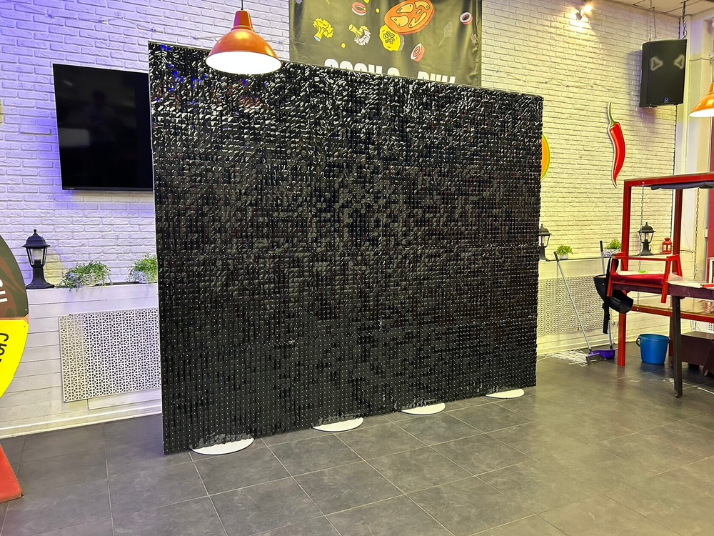 Фотозона из пайеток. Черный