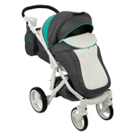 Детская коляска Adamex Barletta New 2 в 1 B-20 (серый+белый+мятный)