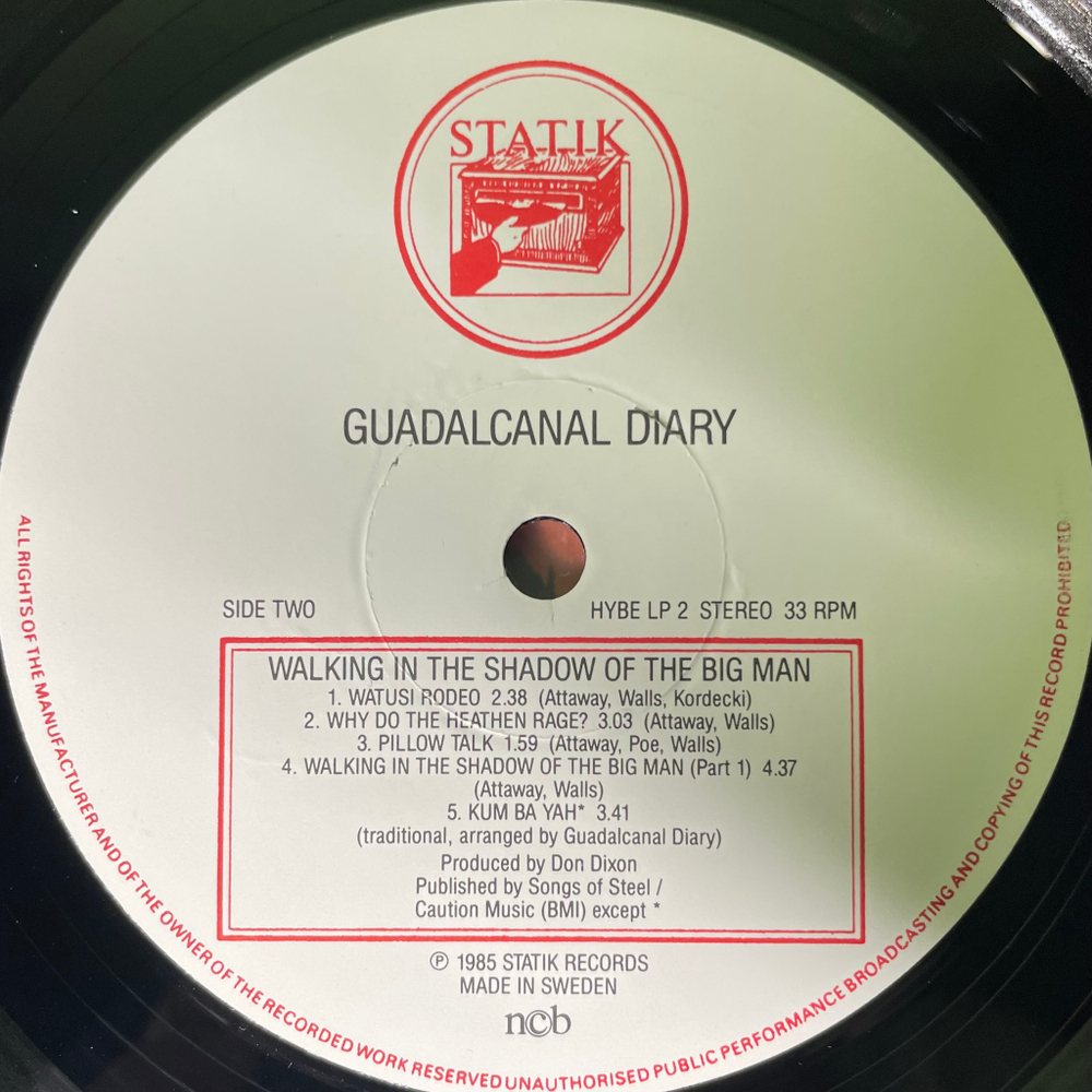 Guadalcanal Diary ‎– Walking In The Shadow Of The Big Man (Швеция 1985г.)