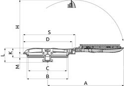 Крышка откидная с клапаном D 367 с уплотнительным кольцом (Италия) STERH ARAG(37x37x7см;черная) - арт.555111