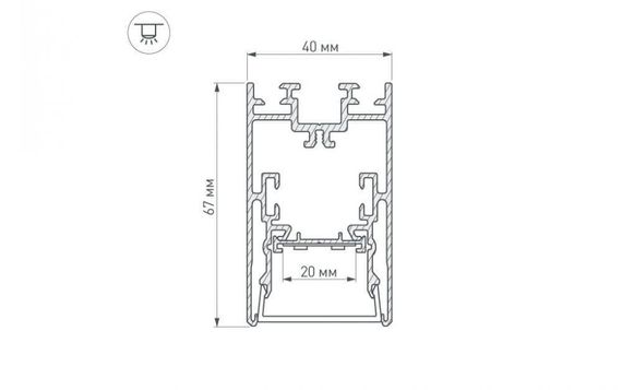 Профиль с рассеивателем Arlight S2-LINE-4067-2500 ANOD+OPAL 021172