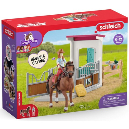 Schleich Конный клуб - Лошадиный ящик с Ханной и Кайеном 42710 / артикул   42710  / GTIN 4059433855226