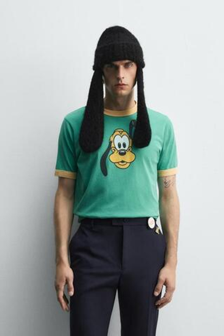 ZARA HARRY LAMBERT X DISNEY ФУТБОЛКА PLUTO, ЗЕЛЕНЫЙ