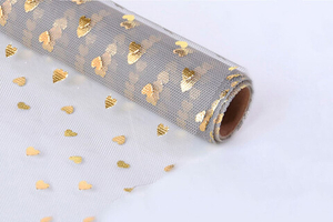 Сетка мелкая «Золотые сердца» Серый