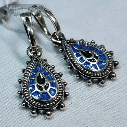 Серьги "Крин" горячая эмаль