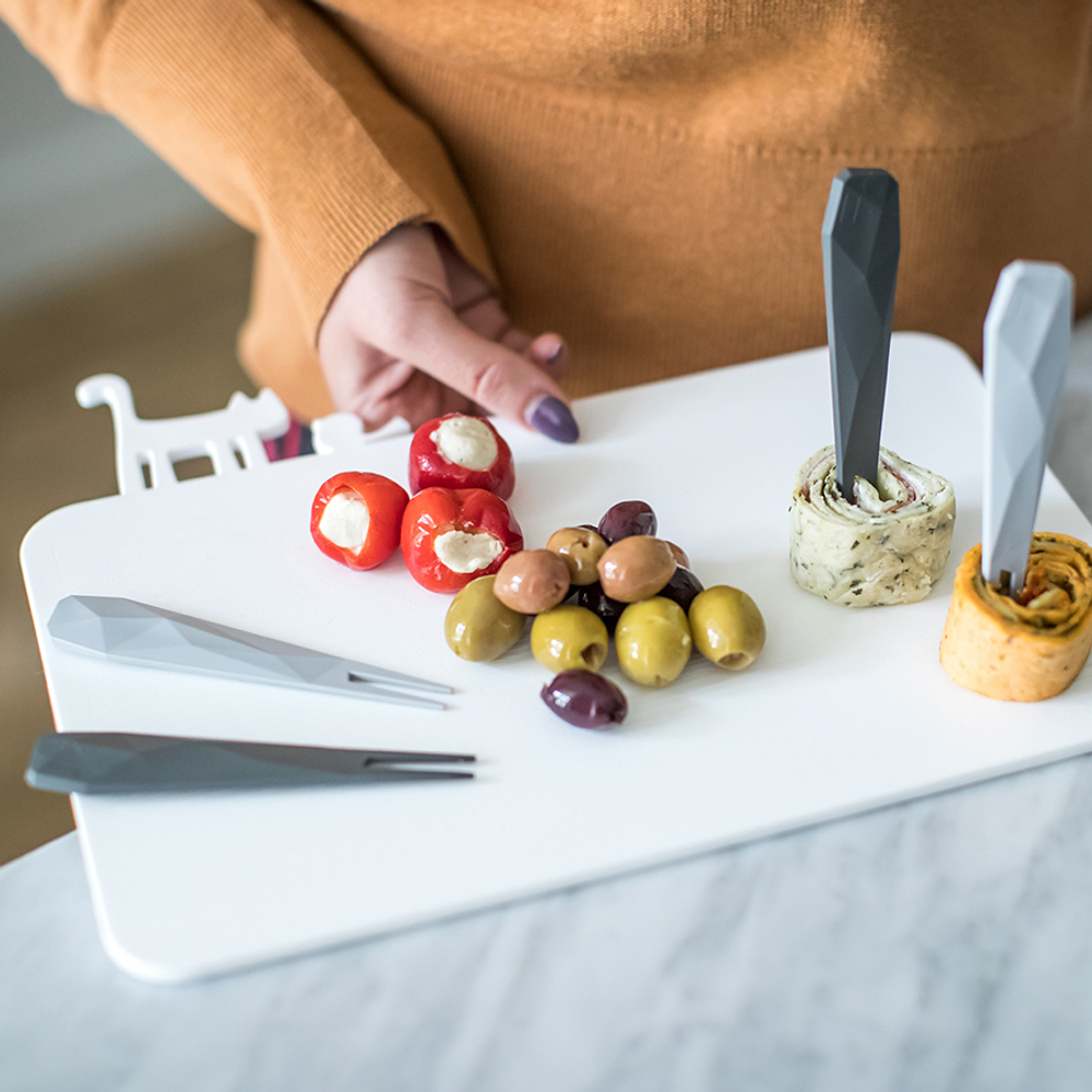 Доска разделочная pip, organic, 30х25 см, серая