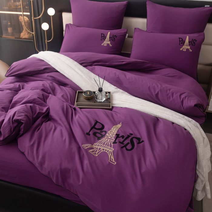 Комплект постельного белья на резинке «Сиреневая романтика»