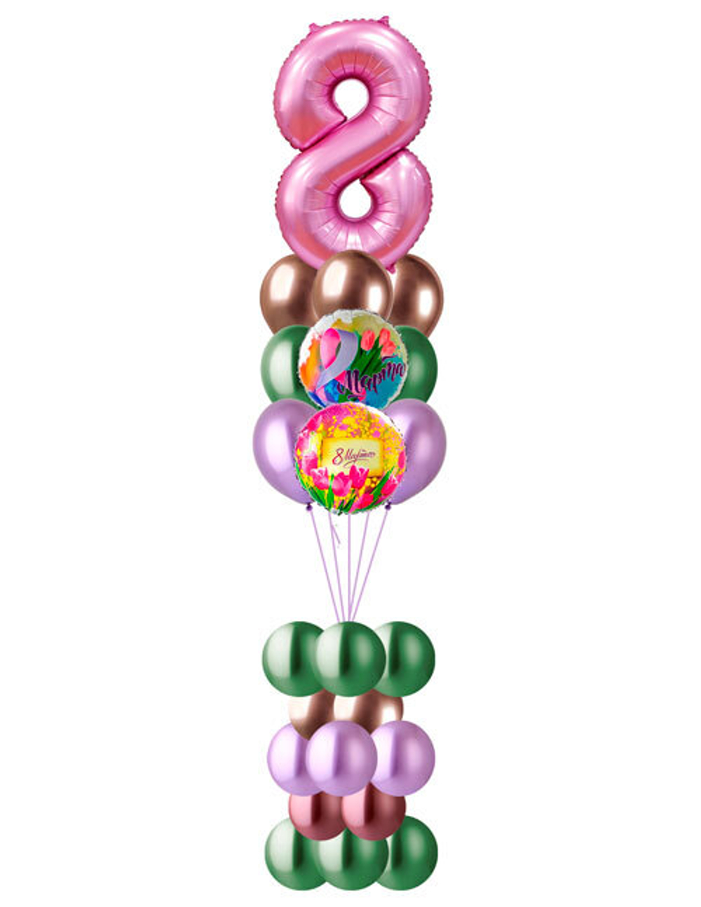 Букет 8 марта на стойке 1м. (хром)