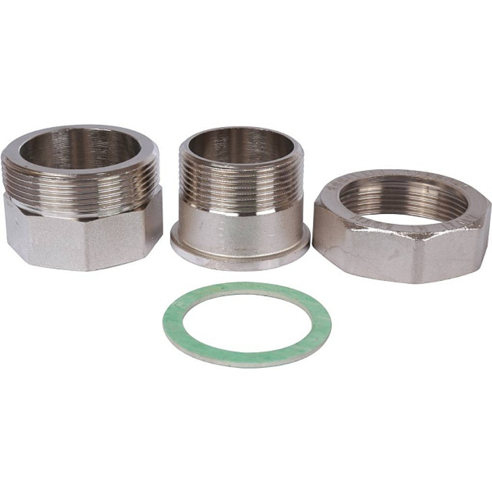 Соединение быстроразъемое (американка) STOUT - 1"1/2 (ВР/НР, латунь никелированая, плоск.уплотнение)