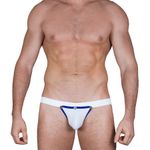 Мужские трусы тонги белые Sesmik Cover