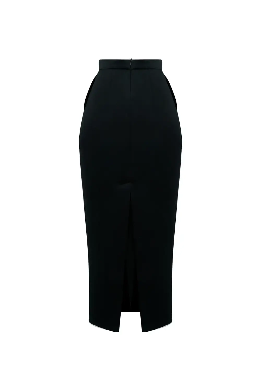 Юбка-карандаш атласная черная