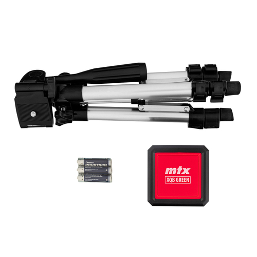 Лазерный уровень XQB GREEN Pro SET, 20 м, зеленый луч, батарейки, штатив// MTX