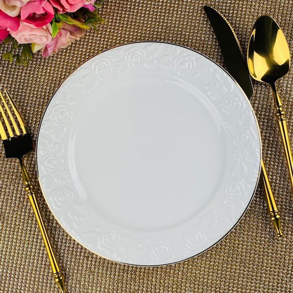 Lenardi 109-162 Набор из 6 тарелок 21,5см БЕЛАЯ РОЗА в под.уп.(х6)Фарфор