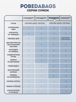 Сумка дорожная для ручной клади Pobedabags Премиум 36 х 30 х 27 серый