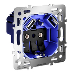 Механизм розетки с заземлением и защитными шторками 16А, с USB A+C, S70