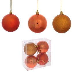 GAEM Набор из 4шт Украшение новогоднее Шар "Медовый квартет", D 7 см, L14 W7 H14 см