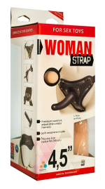 Женский страпон с вагинальной пробкой Woman Strap - 12 см. (Цвет: черный)