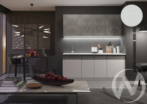 Кухня Оливия NEW 2;0м (белый/белый глянец холодный; мрамор глянец/антарес)