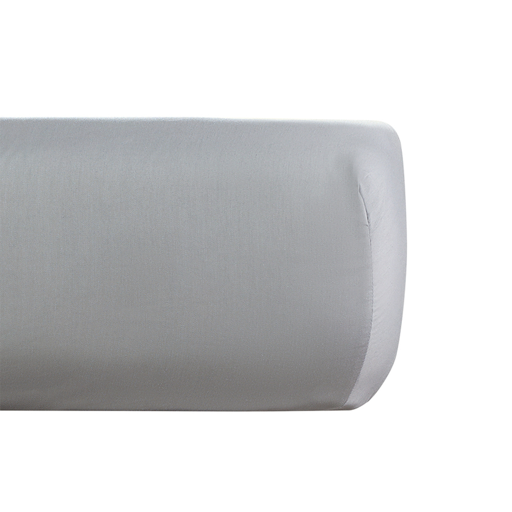 Простыня на резинке из премиального сатина светло-серого цвета из коллекции essential,  160х200х30 с