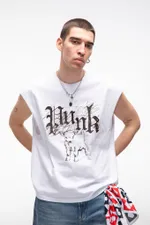 Футболка Kraizy Stripes Без рукавов Goat белая