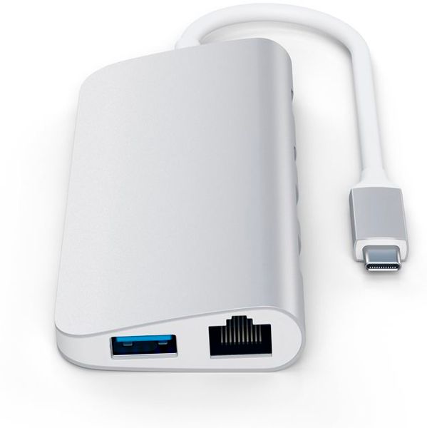 USB-концентратор Satechi Aluminum Type-C Multimedia Adapter ST-TCMM8PAS (Silver)
