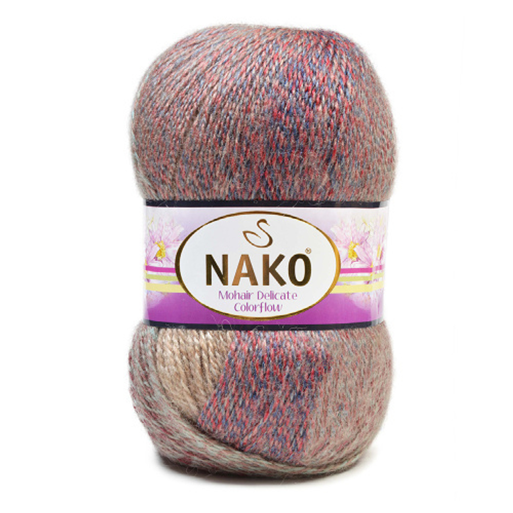 Пряжа Mohair Delicate Color Flow, 100г, 500м, 85%акрил, 10%шерсть, 5%мохер (цена за 1шт)