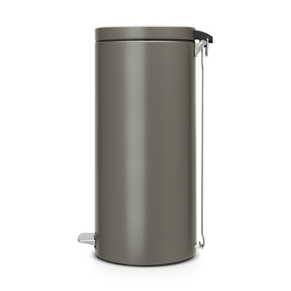 Ведро для мусора Brabantia платиновое 30л вид сбоку