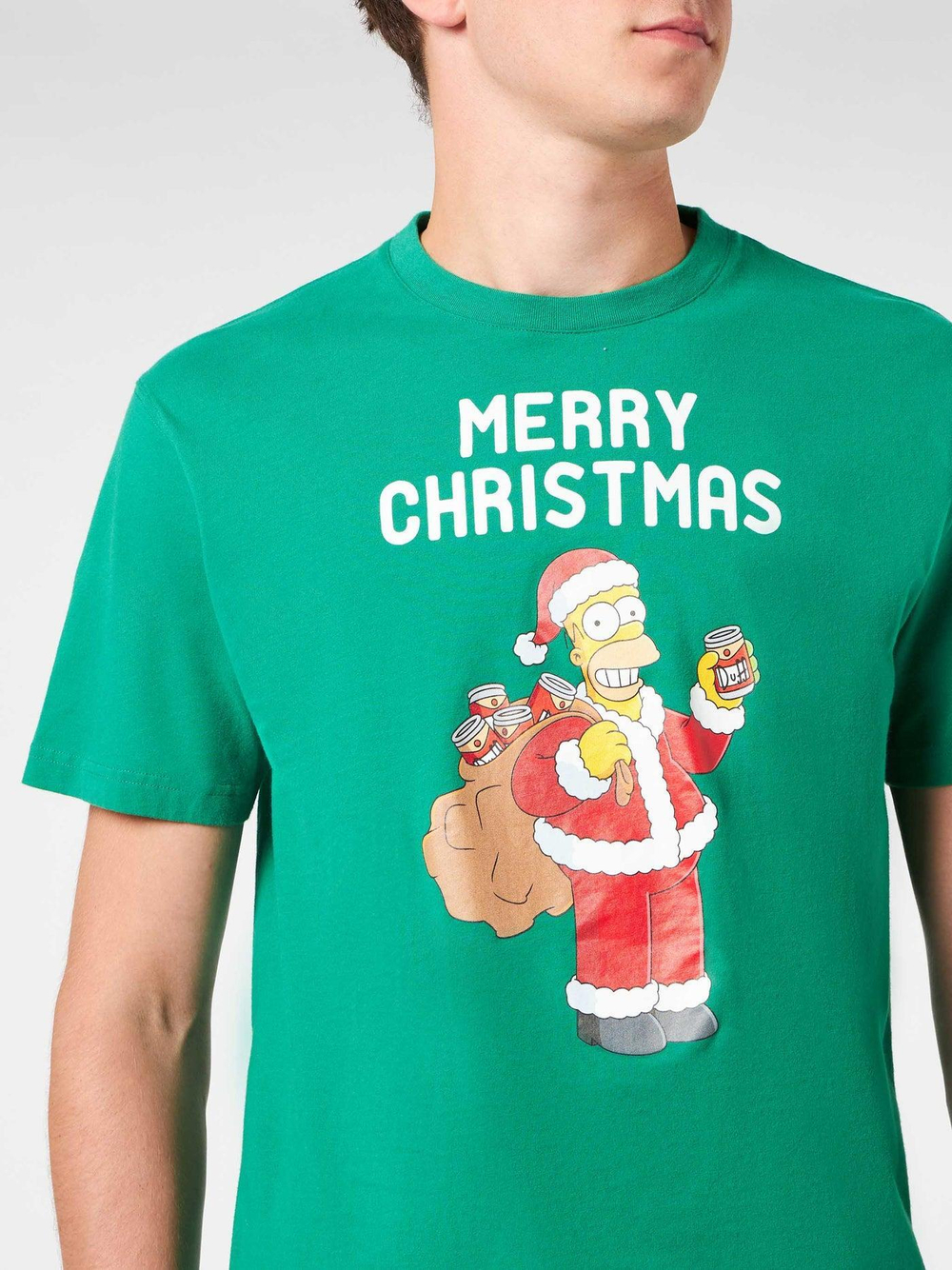 Футболка Saint Barth MERRY HOMER зеленая симсон