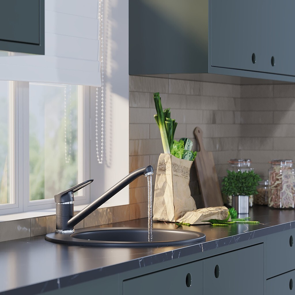 Смеситель для кухни 35к MIXLINE ML-GS03 (343) антрацит