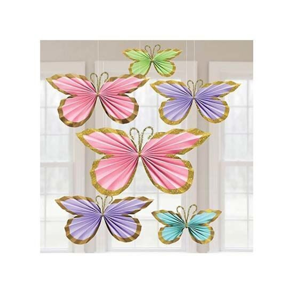 Фанты Бабочки весенние блеск, 6 штук