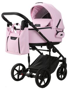 Детская коляска Adamex Zico Deluxe 2 в 1 Z-SA16 РОЗОВ. ЗЕФИР КОЖА