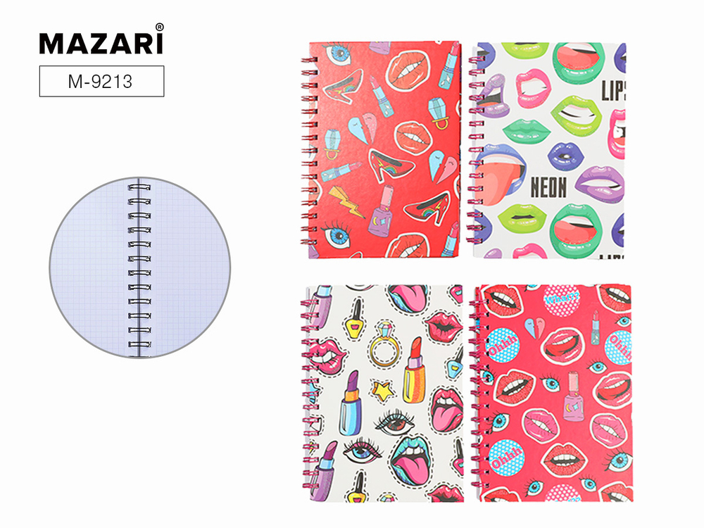 Блокнот А5 80л., гребень "Lady style" кл.