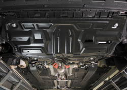 Защита картера и КПП АвтоБроня для Seat Ibiza IV (V - все) 2008-2015/Skoda Fabia II (V - 1.2; 1.4; 1.6) 2007-2014/Skoda Fabia RS II (V - 1.4 (180 л.с.)) 2010-2014/Skoda Rapid I (V - все) 2013-2020/Skoda Rapid II (V - 1.6) 2020-н.в./Skoda Roomster (V - все) 2006-2015/Volkswagen Polo IV, V хэтчбек (V - все) 2005-2015/Volkswagen Polo V седан (V - 1.4 (125 л.с.); 1.6 (85/90/105/110 л.с.)) 2010-2020/Volkswagen Polo VI лифтбек (V - 1.4 (125 л.с.); 1.6 (90/110 л.с.)) 2020-н.в., штампованная, сталь 1.5 мм, с крепежом, 111.05842.1