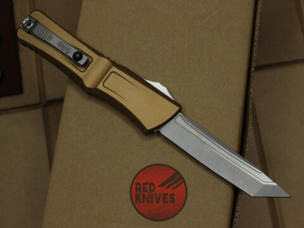 Нож Microtech Troodon 3 T/E Tanto Bronze - рукоять бронзовый алюминий