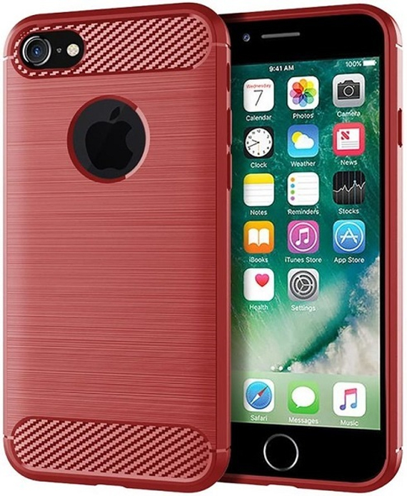 Чехол для iPhone 7 (iPhone 8) цвет Red (красный), серия Carbon от Caseport