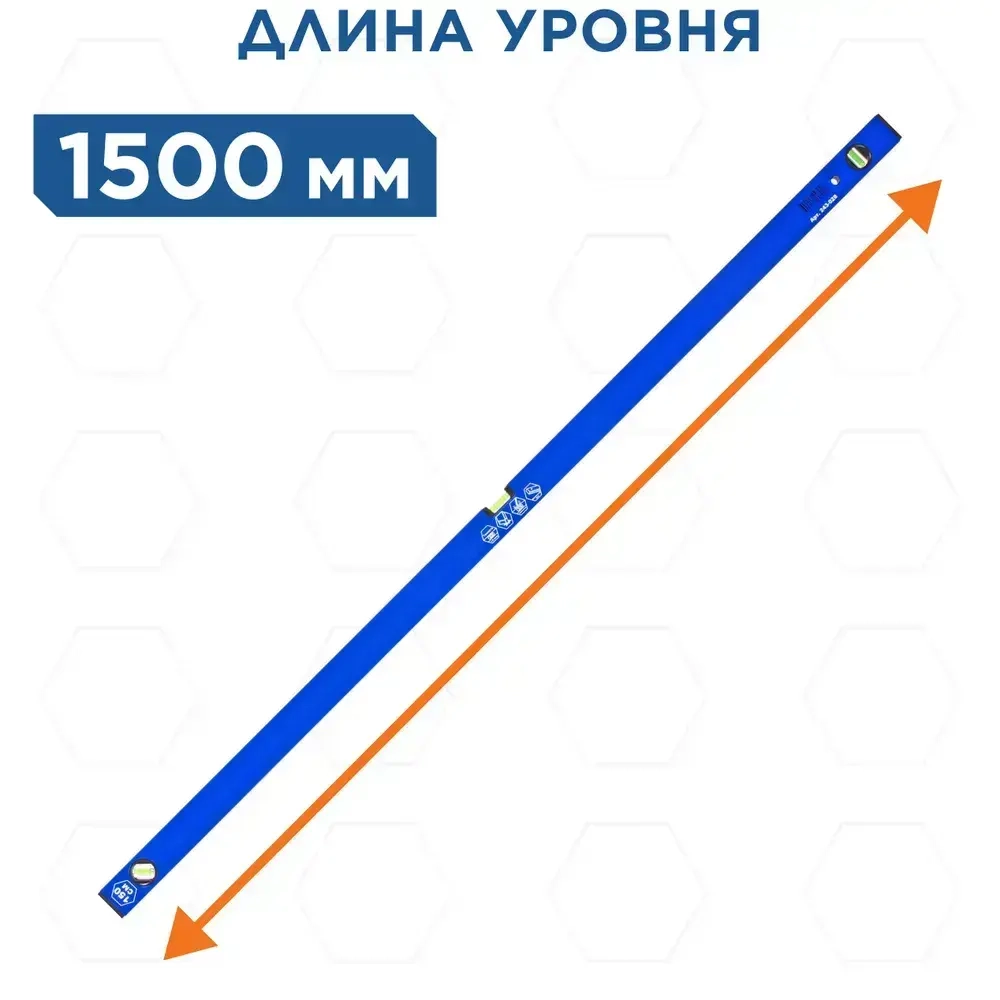 Уровень строительный КОБАЛЬТ Комфорт, 1500 мм, профиль 20 x 49 мм, 3 глазка