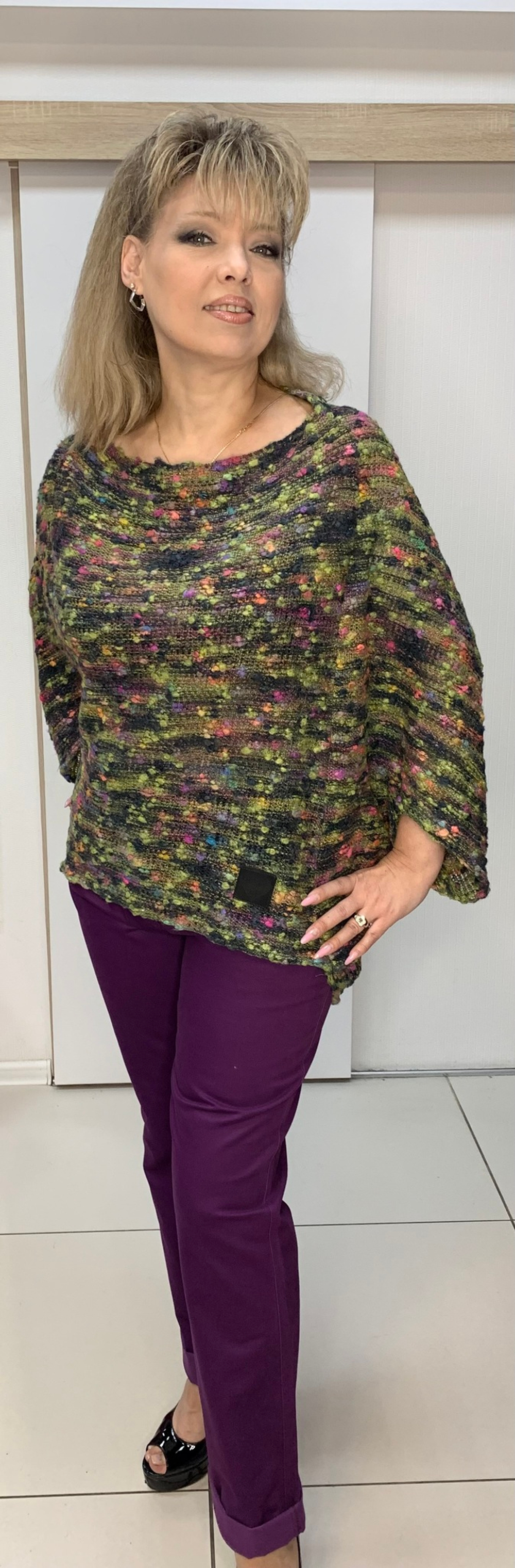 Буклированный  блузон-джемпер