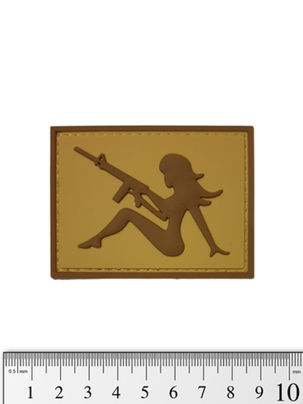 Шеврон Girl With Rifle PVC. Койот