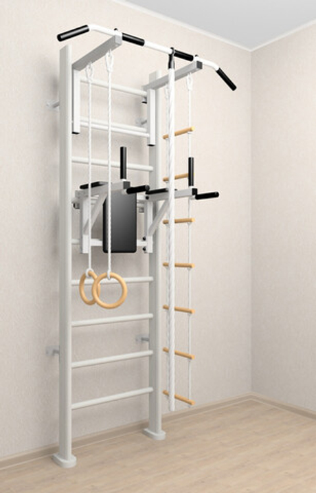 Деревянная шведская стенка Sv Sport 904б (Турник стандарт/Брусья/Канат/Кольца/Лестница)