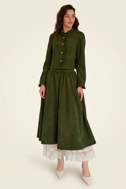 Юбка бохо вельветовая миди