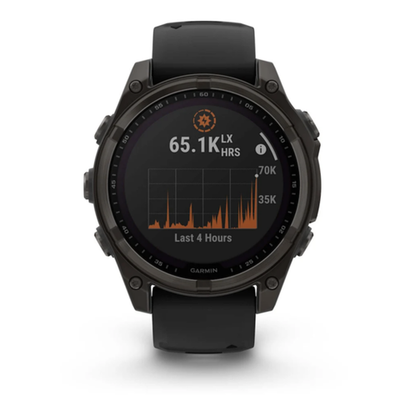Смарт-часы Garmin Fenix 8 - 47 мм, Solar, Sapphire серый корпус, черный силиконовый ремешок