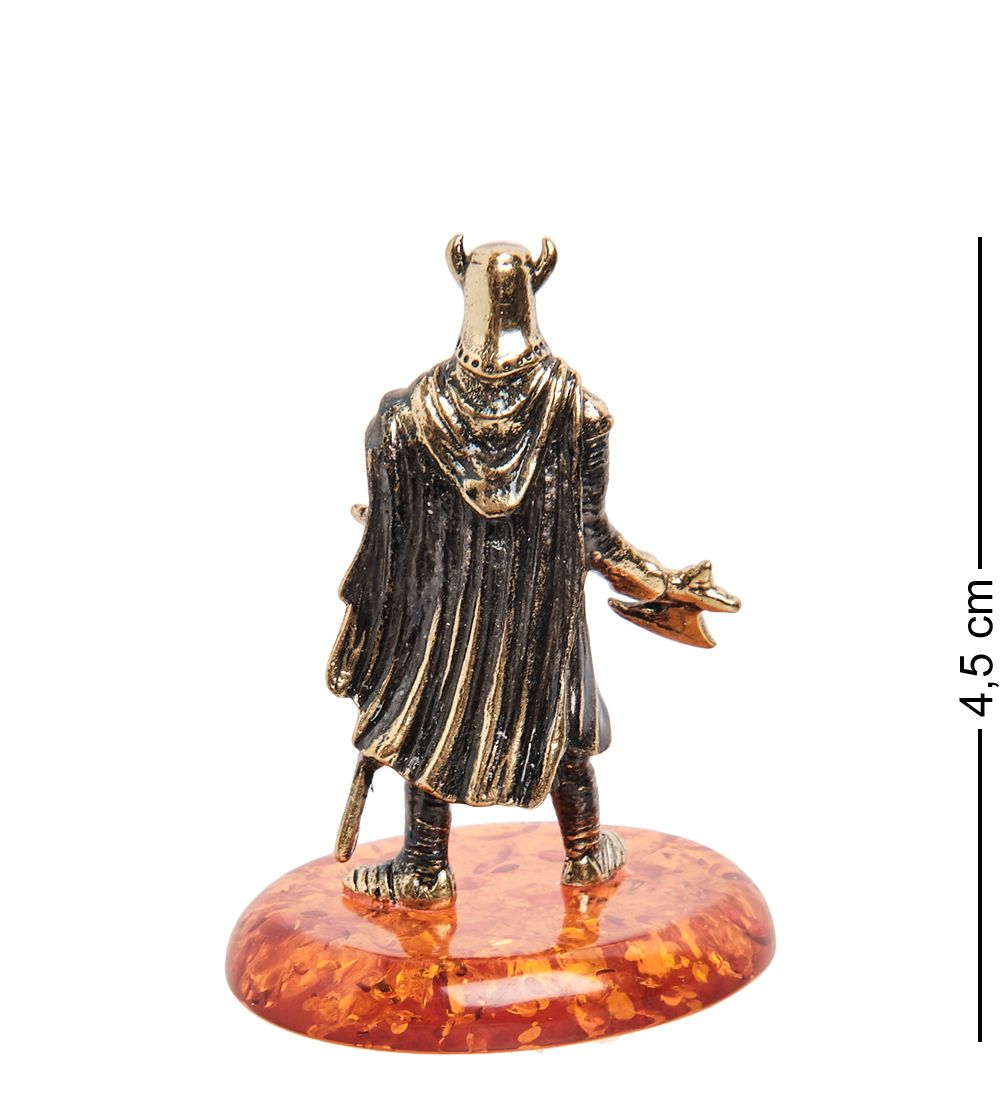 Народные промыслы AM-1869 Фигурка «Рыцарь с топором» (латунь, янтарь)