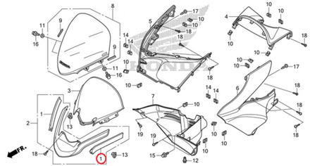 64105-KWN-640. MOLDING, WINDSCREEN