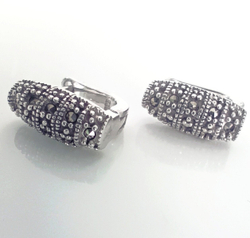 Серьги Эстерелла с пиритами, серебро 925 пробы, родирование/Ф