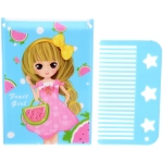 Расческа с зеркалом в наборе детские «МИМИШКИ», девочка, цвет голубой, 11*7,8см