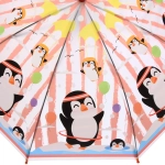 Зонт детский полуавтомат «Пингвин», 8 спиц, d-80см, длина в слож. виде 65см