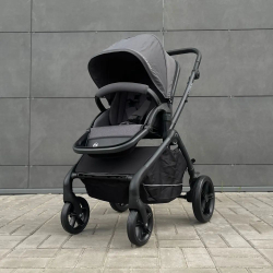 модульная коляска Luxmom 92 (реверсивный блок), автолюлька /темно-серый цвет